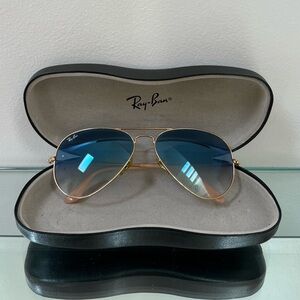 Ray Ban Gold Gradient Aviator Sunglasses